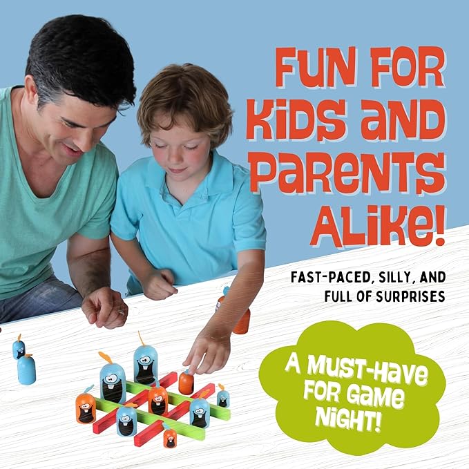 Gobblet Gobblers Fun Strategy Board Game - Award Winning Kids and Family Friendly Educational Board Game by Blue Orange Games- THE ORIGINAL GAME All Wooden - 2 Players for Ages 5+