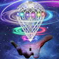 2025 Flying Orb Ball Cosmic Globe 3D Bouncing &amp Hover Spinning Floating Ball Toy with Dazzling RGB Lights Outdoor Ball Cool Toys Gift for Boys Girls Ages 6 7 8 9 10+(Silver)