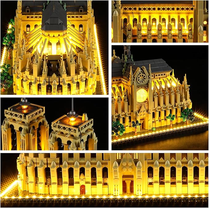 YEABRICKS LED Light for 21061 Architecture Notre Dame Cathedral Building Blocks Model (Building Set NOT Included)