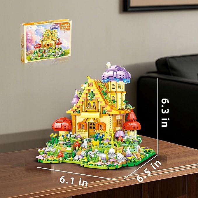 Mushroom House Building Set Cute Creative Ideals Treehouse Architecture Mini Micro Building Blocks Kit Educational Home Décor Gifts for Adults - Cartoon Fairy Tale Castle Blocks Bricks 2830PCS|