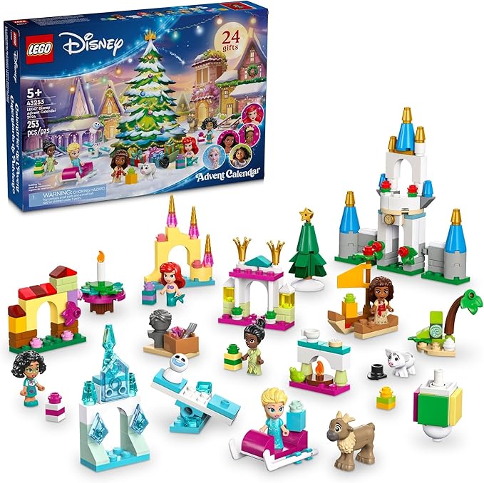 LEGO Disney Advent Calendar 2024 for Kids - Christmas Advent Calendar W/Mini Builds &amp 8 Minifigures Ages 5+ - Disney Toys Gift Idea for Girls &amp Boys - 43253