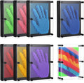 Jenaai 8 Pack 3D Pin Art Toy Colourful Plastic Board Large Size 6 x 8 Inches Pin Impression Sculpture Needle Toys Sculpture for Kids Adults Hand Mold Board Gifts Home Office Decoration