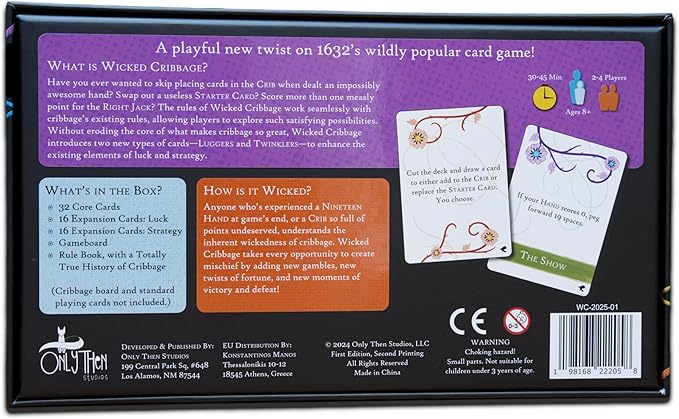 Wicked Cribbage | A Playful Twist On A Classic Game | 30-45 Minute Playtime | Ages 8+ | Quick Easy to Learn