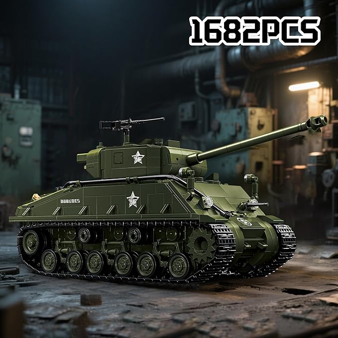 M4 Sherman Tank Building Set WW2 Army Military Vehicles Collection for Adults Home Decor