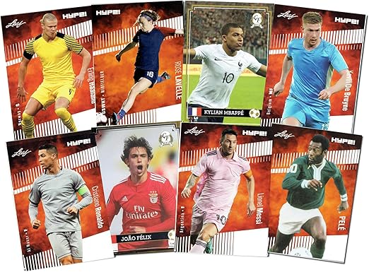 Soccer Superpack - Best Selling Trading Cards - Lionel Messi Mbappe Pele Haaland Cristiano Ronaldo &amp More - 8 cards plus bonuses - All Certified Mint+