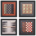 Magnetic Canvas Game Set. Chess/Checkers/Backgammon/TIC TAC Toe. Decrotive Game Sets use an mounting System That Gives Easy Access to Them. (Modern)