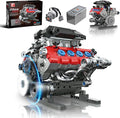 V8 Engine Building Set for Adults Build Your Own MOC Mini V8 Engine STEM Model Toy with Motor Model kit That Run Car Engine Building Blocks for Teens &amp Kids Boys (1189PCS)