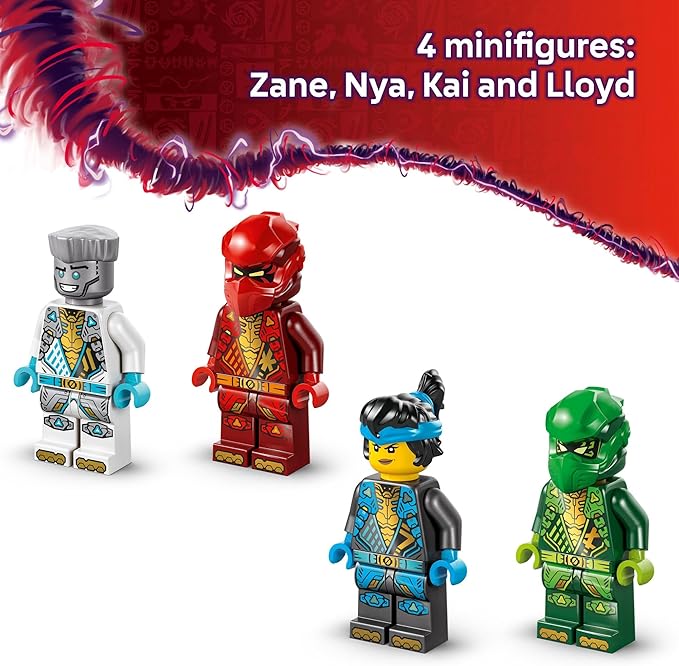 LEGO NINJAGO Ninja Spinjitzu Temple Building Toy Playset - Pretend Play Preschool Ninja Toy for Kids Boys and Girls Ages 4+ - with 4 Minifigures - Gift Idea for Birthdays - 71831