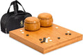 Yellow Mountain Imports Bamboo 2-Inch Reversible 19x19 / 13x13 Go Game Set Board with 9.2mm Double Convex Yunzi Stones and Bamboo Bowls - Classic Strategy Board Game (Baduk/Weiqi)