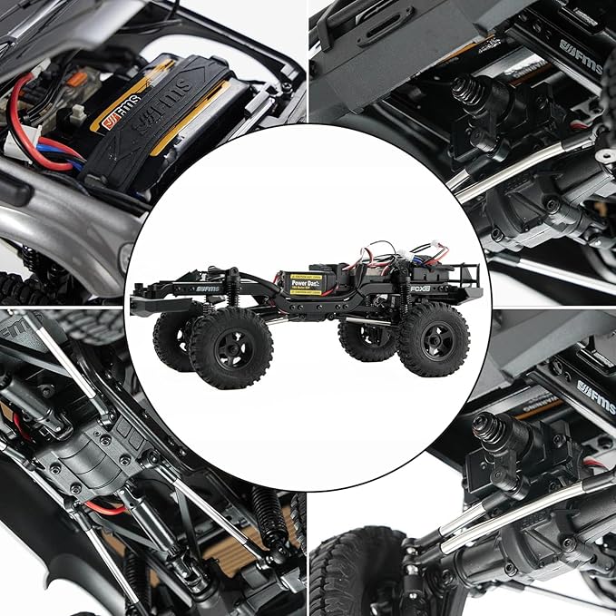 FMS 1/18 FCX18 RC Crawler Land Cruiser LC80 Toyota Officially Licensed 4WD RTR RC Rock Truck with 2.4Ghz Transmission Portal Axles LED Lights for Adults Hobby Gifts (Yellow)