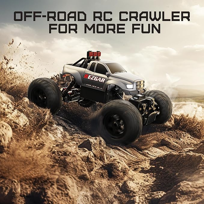 BEZGAR Remote Control Monster Trucks for Boys Age 4-7 - 1:14 All Terrain Rc Truck for Kids with Rechargeable Battery 2.4GHz Remote Control Cars for 8-12 Year Old Boys Girls Monster Trucks Toys