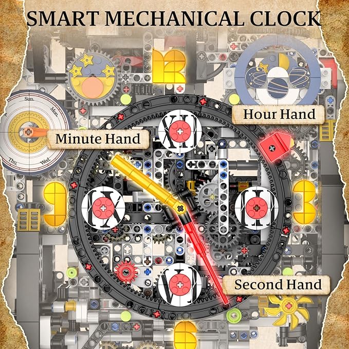 Mould King Cyberpunk Clock Building Set 10159 APP Control Smart Clock with 4 Dials &amp Chiming Bird Alarm 3181+ PCS Large Building Kit Home Desk Decor Collectible Building Toys for Adults Age 14