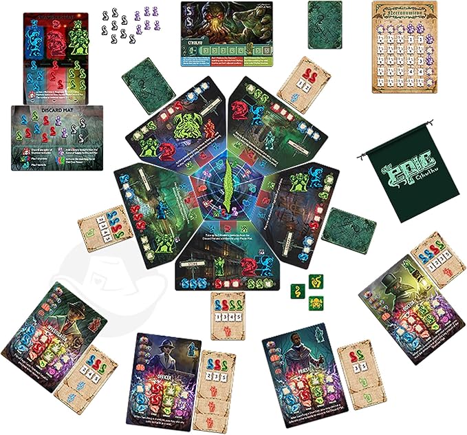 Tiny Epic Cthulhu Deluxe | Cooperative Strategy Board Game | Lovecraftian Horror with Madness Spinner | Adults &amp Teens | 1-4 Players Age 14+