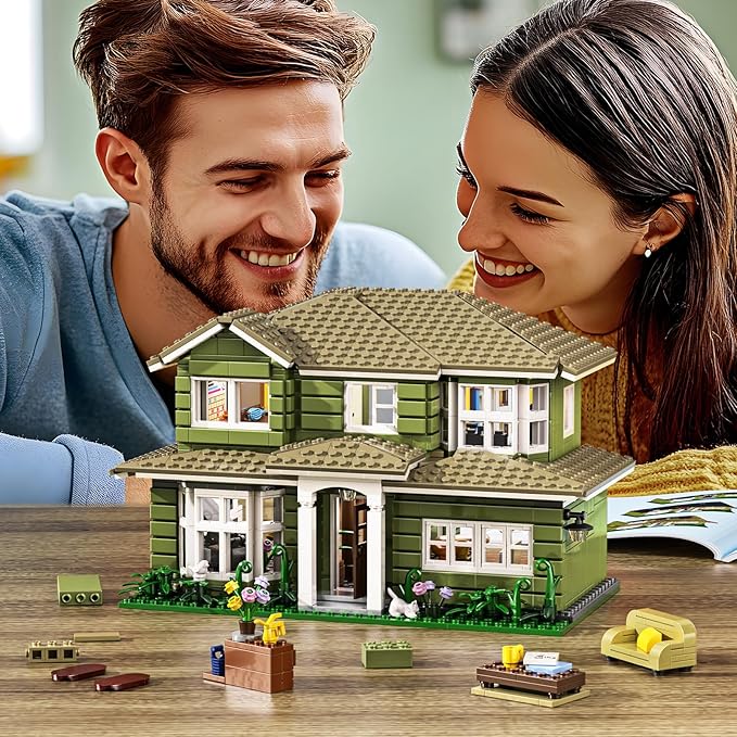 Modern House Building Set Warm Family Comedy TV Sitcoms The Dunphy's House Building Set Compatible with Lego Gifts for Fans and Adults and Girls Aged 14+ (1176 PCS)