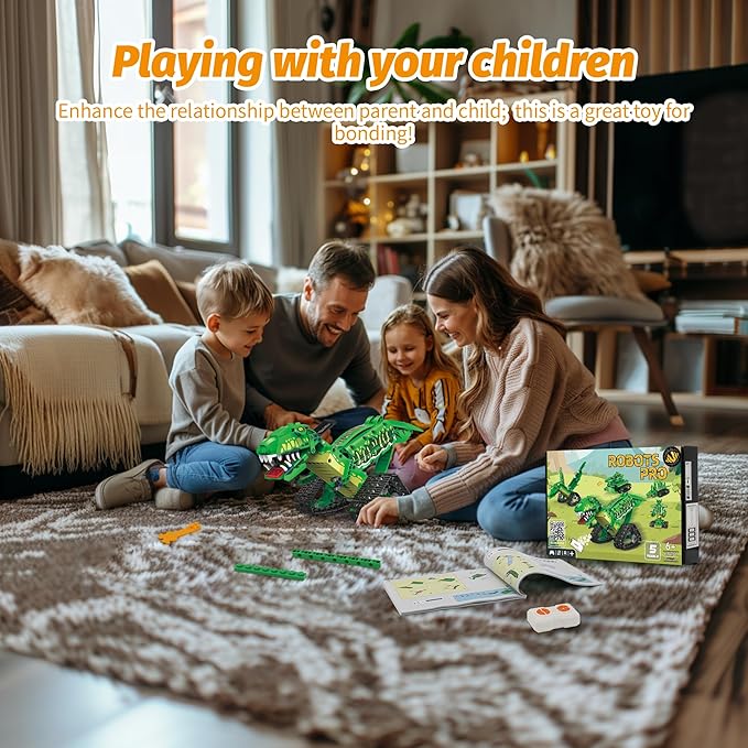 5 in 1 Dinosaur Toy for 6-12 Years Old Kids Boys Robot Dino Building Set with APP &amp 2.4GHz Remote Control Science Programmable Building Block Dinosaur Kit Birthday Gifts for Age 6 7 8 9 10 11 12