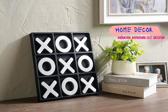 Tic Tac Toe Games Textured Silver 11.6'' Family Puzzle Table Top Games for All Ages Kids Birthday Return Gifts Coffee Table Home Decor