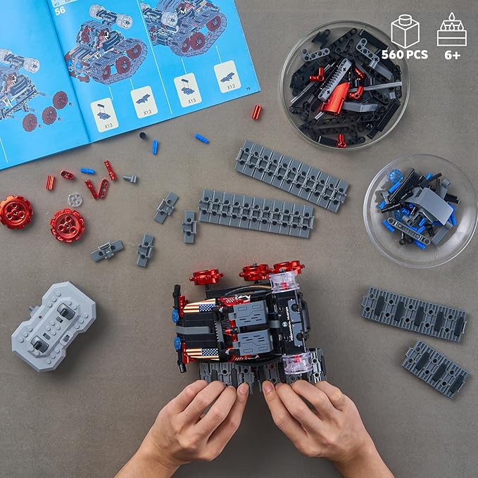 JOJO&ampPeach Stem Building Toys Remote &amp APP Controlled 4 in 1 Wall Robot/Stunt Car/Triangle Robot STEM Projects Creative Gifts Toys for Boys Girls 6-12 (560 Pieces)