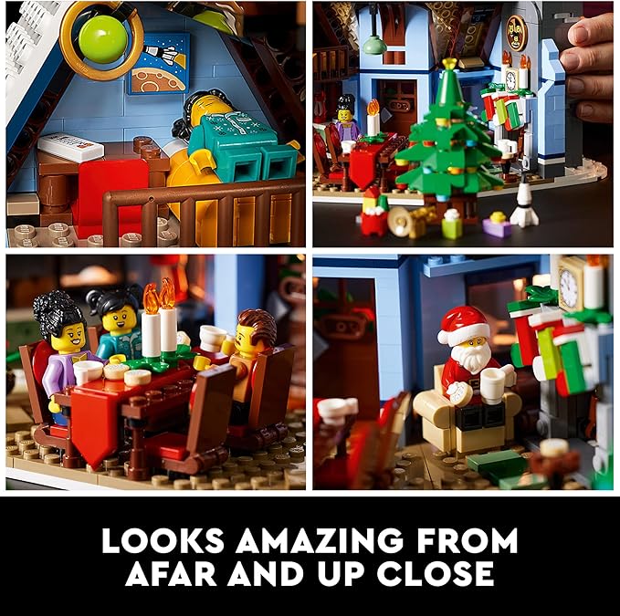 LEGO Icons Santa’s Visit 10293 Christmas House Model Building Set for Adults and Families Festive Home Décor with Xmas Tree Gift Idea