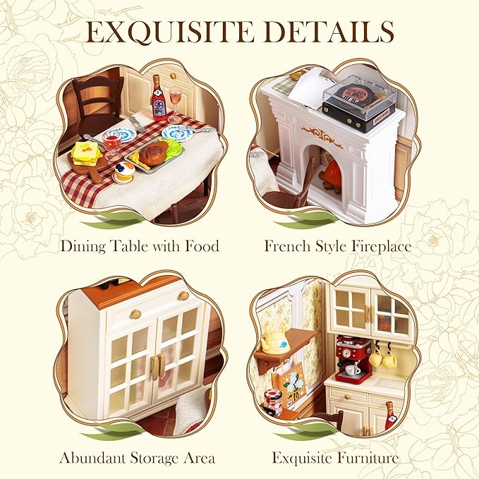 ROBOTIME Super Creator Toy Building Set DIY Miniature House Kit with LED Tiny Room Making Kit Expandable Plastic Craft Toy for Creative Play Home Decor Unique Hobby Gift