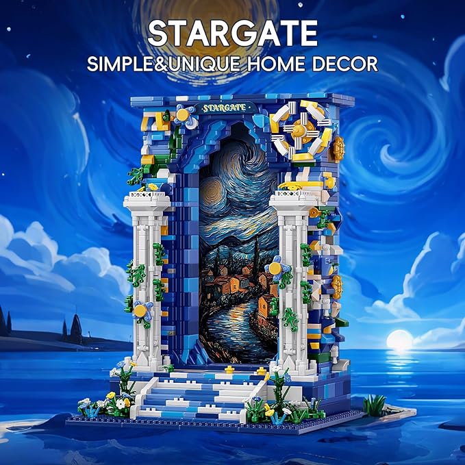 Starry Night Micro Bricks Building Set Art-Themed Wall Art Building Blocks for Adults Creative DIY Assembly Decorative Display Model Puzzle KitIdeal Gift for Adults &amp Teens.