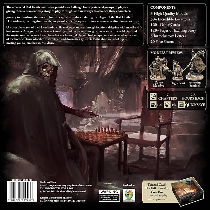 Tainted Grail The Red Death Board Game CAMPAIGN EXPANSION - Advanced Campaign Challenge with New Story &amp Threats! Strategy Game Ages 14+ 1-4 Players 2-3 Hour Playtime Made by Awaken Realms