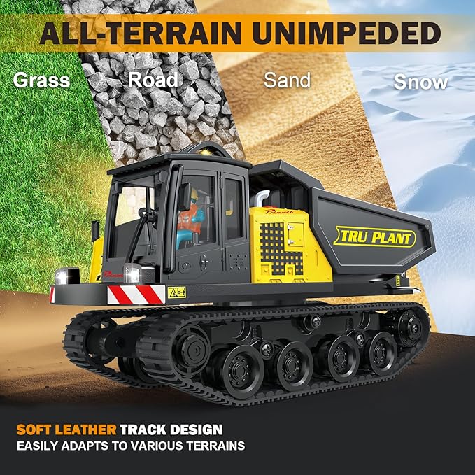Adult Metal Mini Remote Control Excavator and Dump Truck 1:50 Scale Features a Lever-Driven Digging System and Comes with Two Batteries Making it an Ideal for Model Enthusiasts and Children