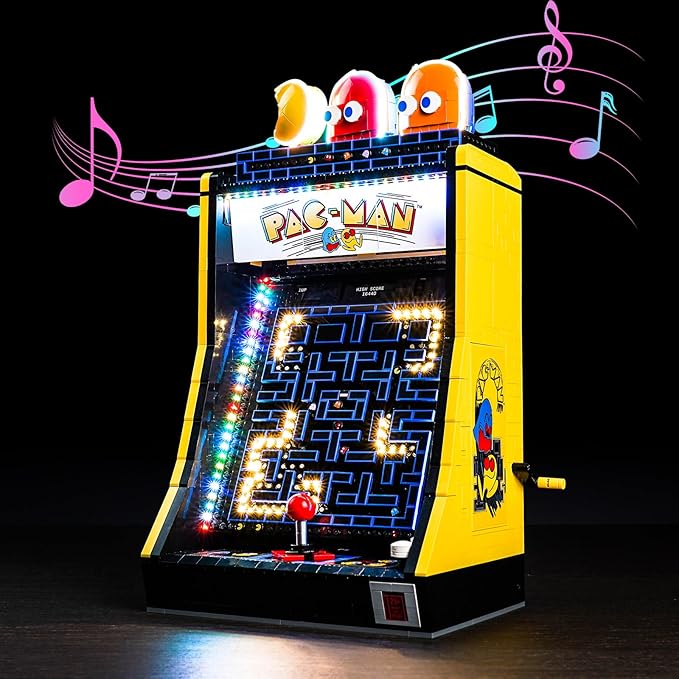 Upgraded Led Light Kit Compatible with Lego Icons PAC-Man Arcade Building Blocks Model Music Version Compatible with Lego 10323(Model Not Included)