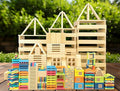 Jumbo 42 Pcs Medium Wooden Building Blocks for KidsNatural Pine Construction Toy - 9.8 in Large Building Planks for Fast &amp Satisfying STEM Play Sensory Motor Skills Family Game Night (20lbs)