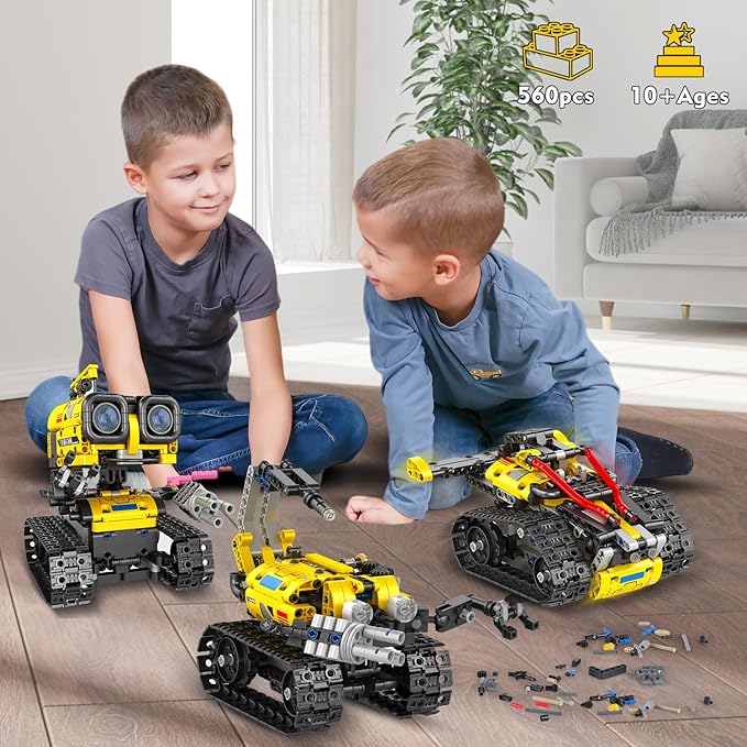 Robot Building Toys for Kids - 5 in 1 Remote- &amp App-Controlled Robots Toy RC Wall/Engineering/Mech Scorpion Building STEM Toys Robot Toy Gifts for Kids Boys Girls Age 10+ (560 PCS)