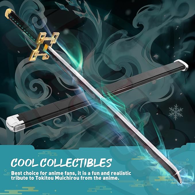 Jorumo Swords Building Sets for Adults and Kids 40in Tokitou Muichirou Sword Building with Scabbard and Stand Anime Sword Building Toy Katana Gift 771 Pcs