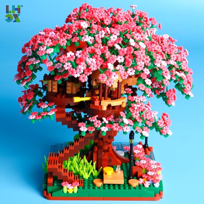 Cherry Bonsai Tree Building Sets for GirlsMicro Mini Building Blocks of Cherry Blossom Bonsai Tree kit2008pcs Mini Bricks Sakura Tree House Good Gift for You