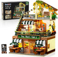 City Coffee House Building Set with Light 1173 PCS Cafe Shop Building Block Toy with Ordering Counter Baking Room House Construction Model Gift for Adults Teens Kids Boys Girls Ages 6-12+