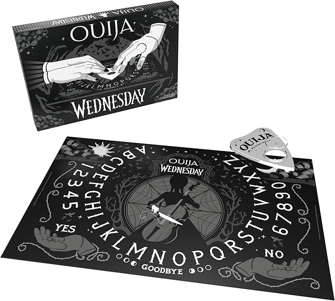 Ouija: Wednesday | Inspired by the Popular Original Series Wednesday | Collectible Classic Ouija Board Game | Officially Licensed Game and Merchandise | Glow in the Dark Board | 2-4 Players Ages 8+