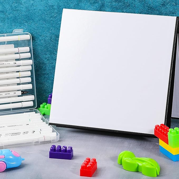 Zhanmai 4 Pcs Folding Blank Game Board 20 x 20 DIY Create Make Your Own Game Board Blank Quad Fold Dry Erase Battle for Family School Classroom DIY Activities