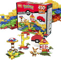 MEGA Pokémon Building Toys Set Building Box with 450 Pieces 2 Poseable Characters and Storage Box for Kids