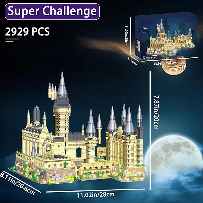 Mini Building Blocks Sets - Micro Mini Blocks Bricks Kit Creative Ideals Tower Model Building Toys for Adults Collectible Architecture Decoration Birthday Gifts (Magic Castle (2929PCS))