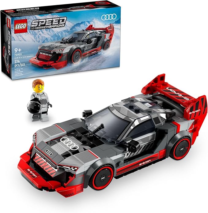 LEGO Speed Champions Audi S1 e-tron Quattro Race Car Toys - Building Toys for Kids Boys &amp Girls Ages 9+ - Design Details &amp 1 Minifigure - Car Model Kit Birthday Gift - 76921