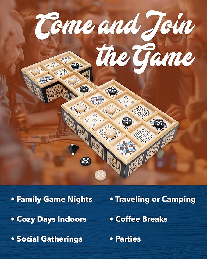 WE Games The Royal Game of UR - Wood Board with Storage Drawer | One of The Oldest Strategy Games in The World