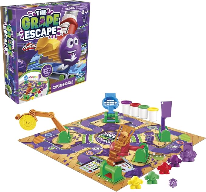 Hasbro Gaming Grape Escape Board Game for Kids Ages 5 and Up Fun Family Game with Modeling Compound