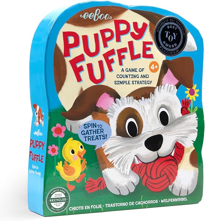 eeBoo: Puppy Fuffle - A Game of Counting &amp Simple Strategy Kids Spinner Board Game Collect Toys &amp Treats Preschool Ages 4+ 2-4 Players 15-25 Min