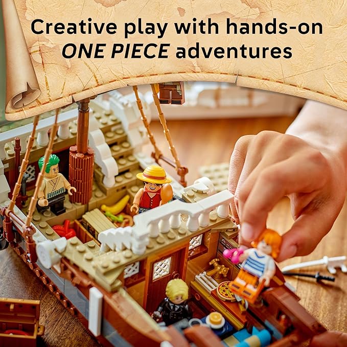 Lego ONE Piece The Going Merry Pirate Ship Building Blocks - Pretend Play Adventure Toy for Boys &amp Girls 10+ - Straw Hat Crew Toy Figures &amp Playset for Anime Fans - Gift Idea for Birthdays -