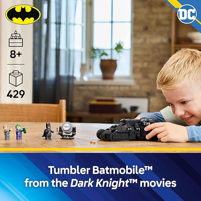LEGO DC Batman Tumbler vs. Two-Face &amp The Joker Toy Building Set - Superhero Batmobile Toy from The Dark Knight for Kids Boys and Girls Ages 8+ - Gift Idea for Birthday and Batman Fans - 76303