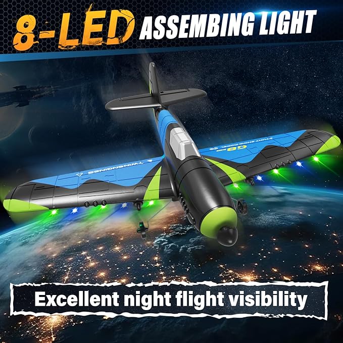 4DRC G8 Foam RC Plane Remote Control Airplane for Kids Adults RC Airplane Helicopter Fighter Jet with 6-Axis Gyro Light Helicopter Plane Toy Gifts for Adults Kids Beginners