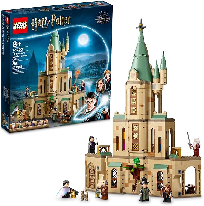 LEGO Harry Potter Hogwarts: Dumbledore’s Office 76402 Castle Toy Set with Sorting Hat Sword of Gryffindor and 6 Minifigures for Kids Aged 8 Plus
