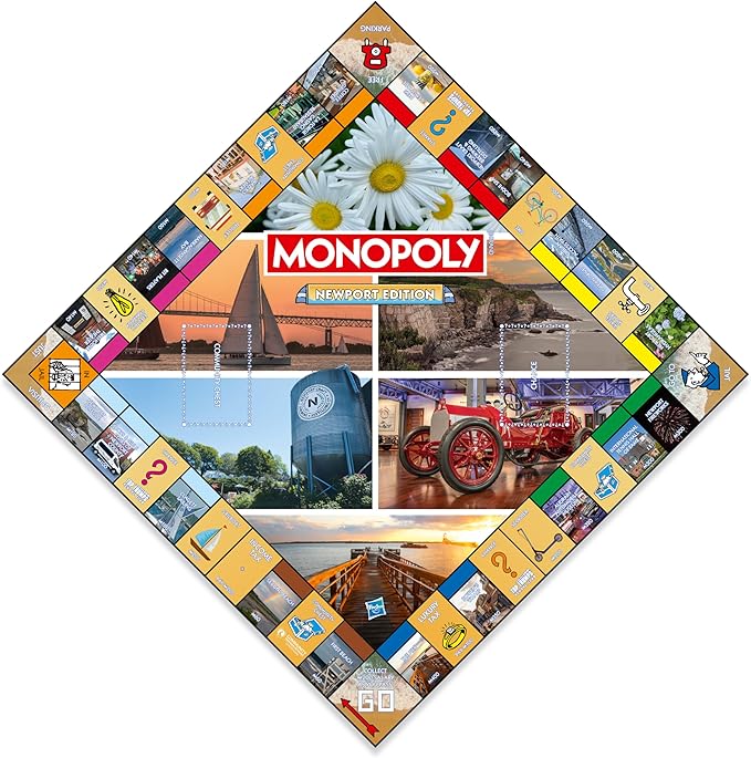 Monopoly Board Game Newport Edition: 2-6 Players Family Board Games for Kids and Adults Board Games for Kids 8 and up for Kids and Adults Ideal for Game Night