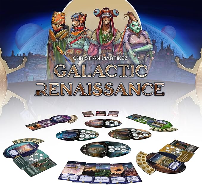 Galactic Renaissance Board Game - Immersive Sci-Fi Strategy Explore and Conquer Planets Ages 14+ 2-4 Players 90 Min Political Intrigue Space Adventure