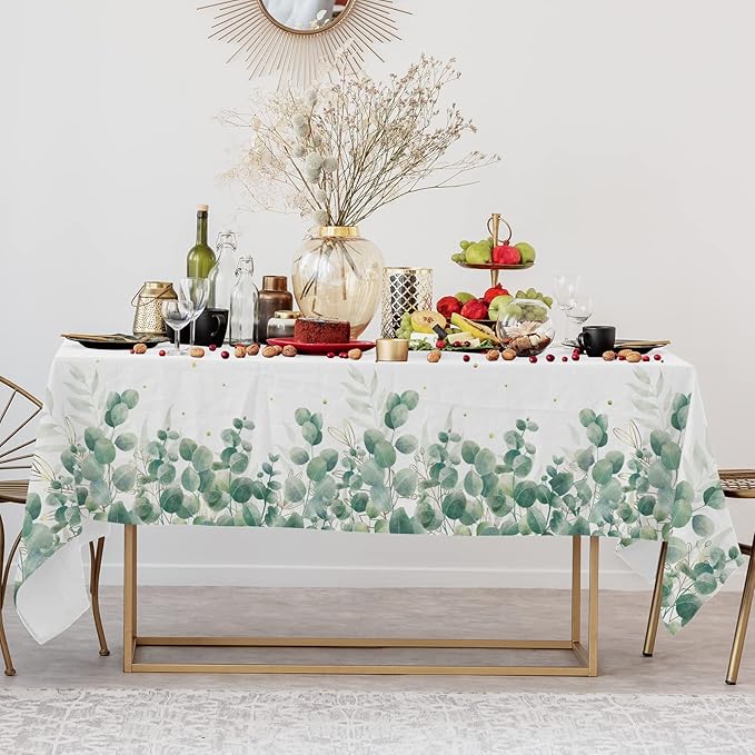 Sage Greenery Baby Shower Party Supplies Disposable Paper Plates Napkins Cups and Tablecloth for Boho Greency Party Decorations Serve 25.
