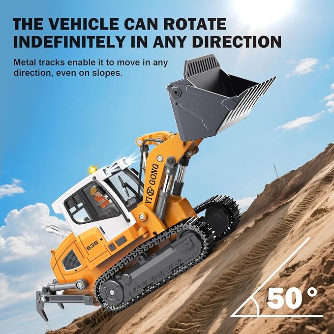 Adult Metal Mini Remote Control Loader Featuring a Lever-Driven RC Digging System Comes with Two Batteries and a Carrying case Making it an for Model Enthusiasts and Children