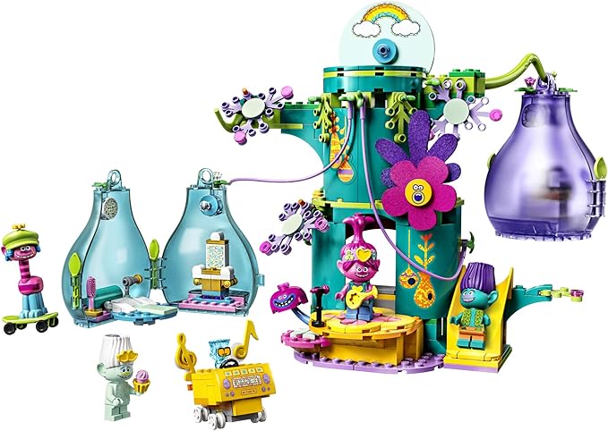 LEGO Trolls World Tour Pop Village Celebration 41255 Trolls Tree House Building Kit for Kids (380 Pieces)