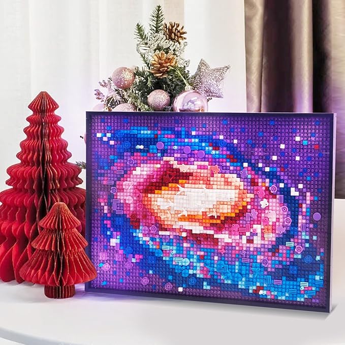 The Milky Way Galaxy 2200pcs Micro Mini Building Block Kit Wall Art(Not Compatible with Lego Wall Art Painting)Unique Universe Galaxy DIY DecorCreative Display Collection Present for 14+